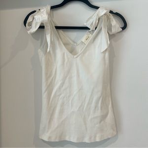 White cotton bow tank from Anthropologie